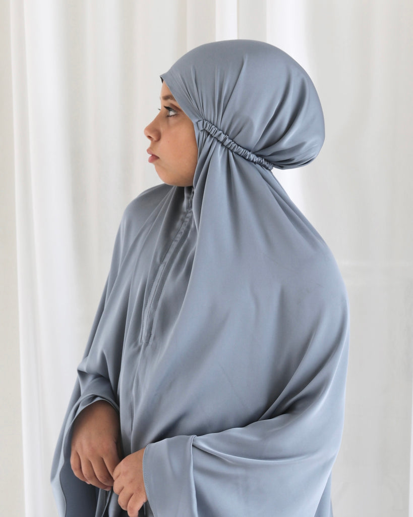 Girls Silk Prayer Set Vintage Blue - SOFINAS