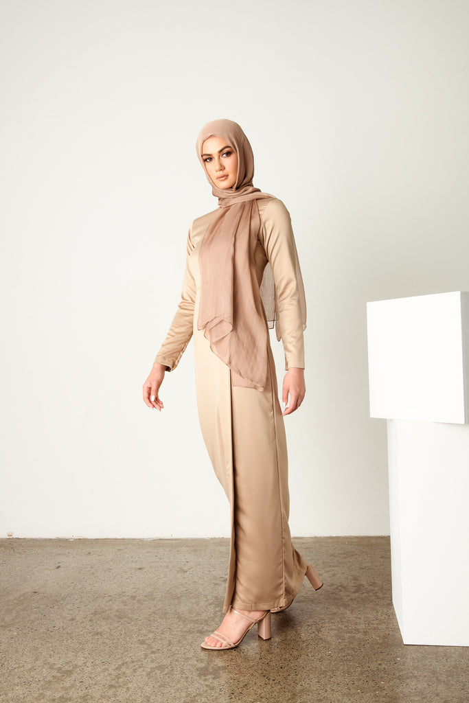 Demure Dress in Vintage Gold - SOFINAS