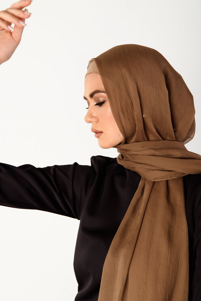 Pure Organic Silk Textured Headscarf - Masala - SOFINAS