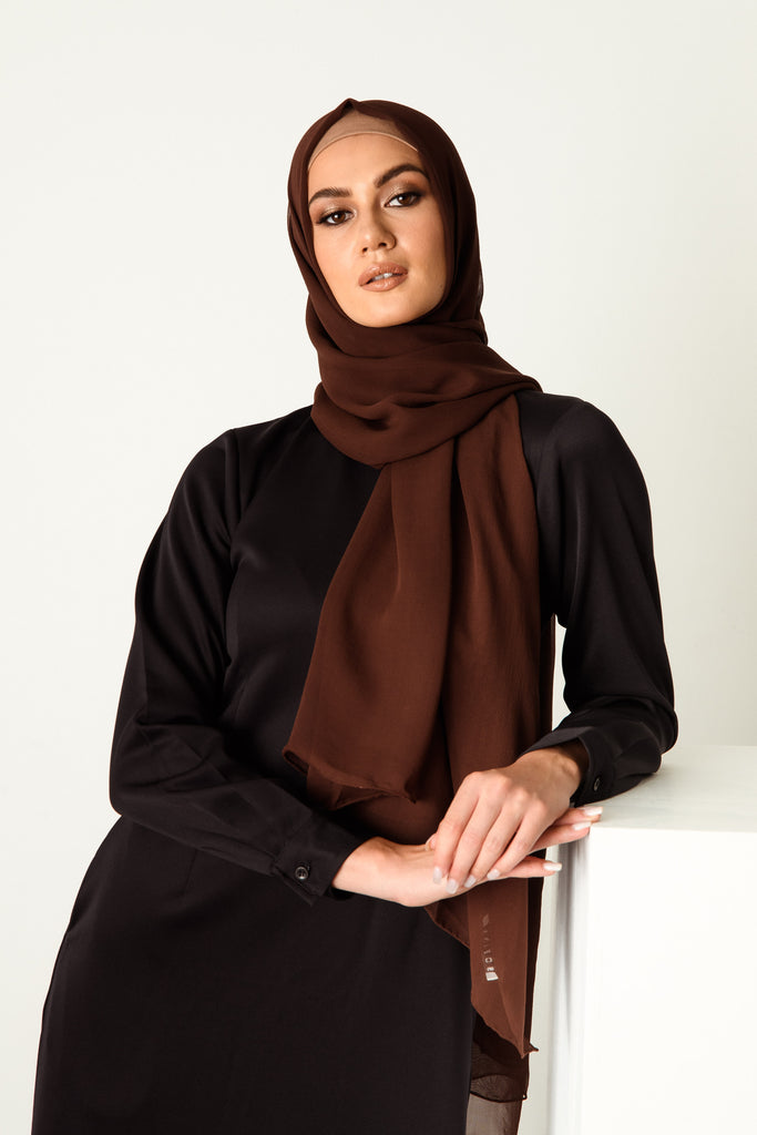 Pure Organic Silk Georgette - Nutmeg - SOFINAS