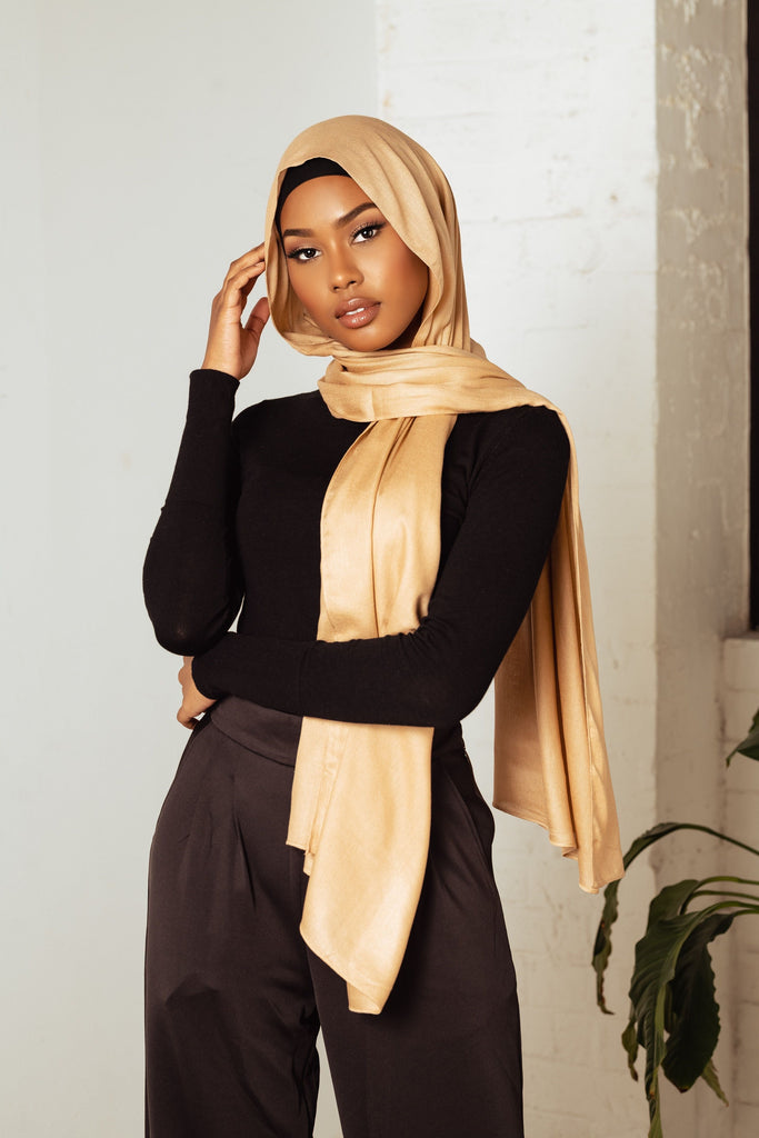 Tan Premium Demure Modal Headscarf - SOFINAS