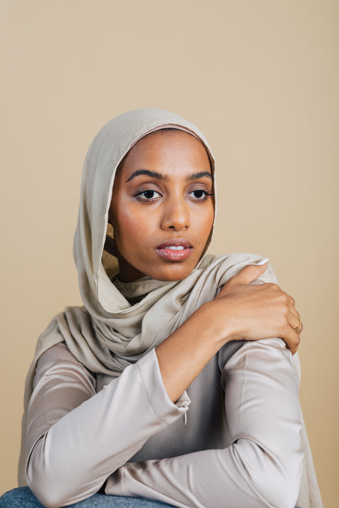 Sand Premium Modal Demure Headscarf