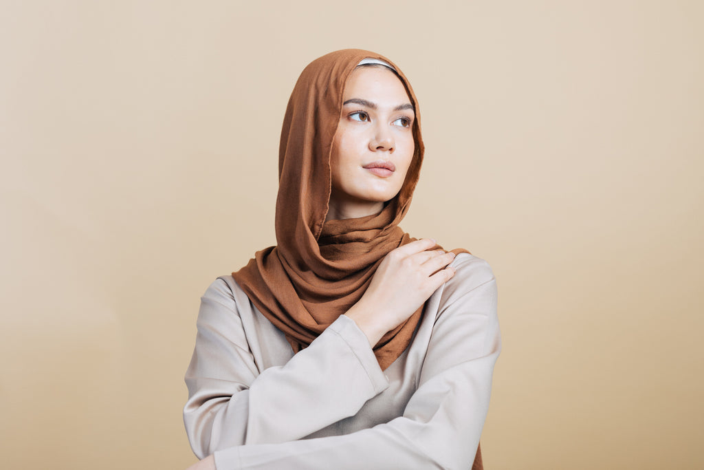 Rustic Brown Premium Demure Modal Headscarf - SOFINAS