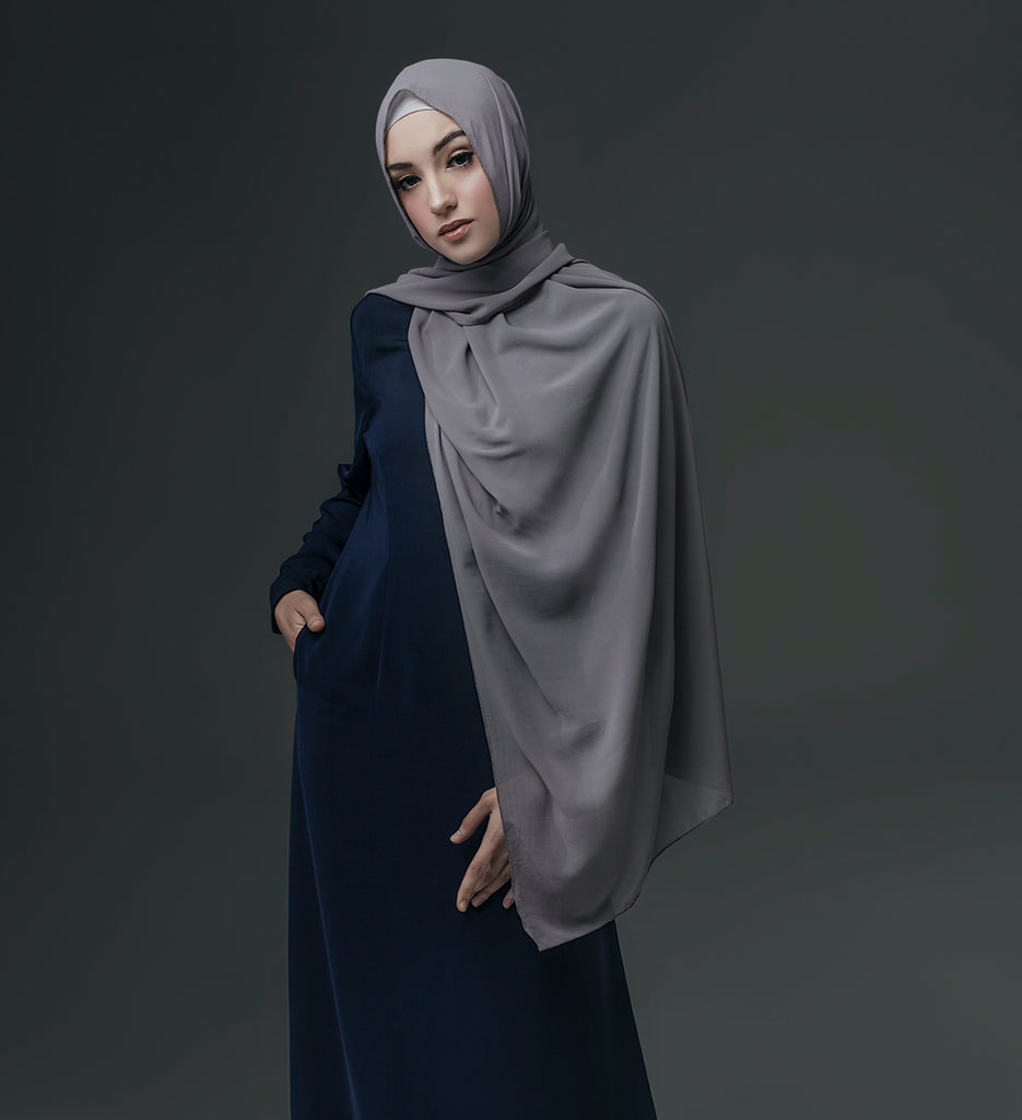 Greige Soft-Touch Crepe Headscarf - SOFINAS