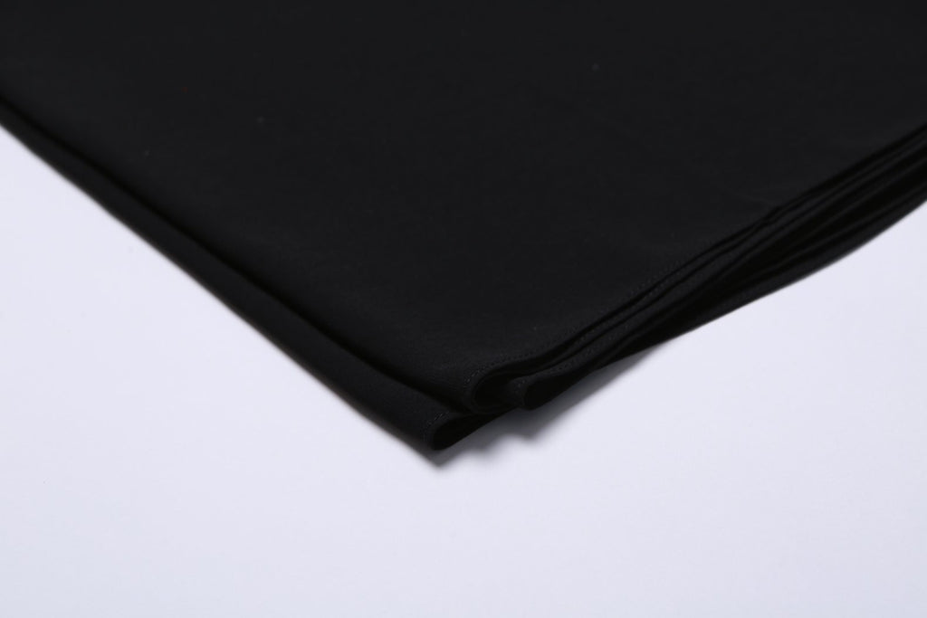 Jet Black Soft-Touch Crepe Headscarf - SOFINAS
