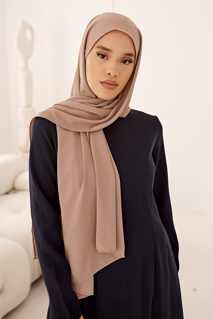 Luxe Georgette Headscarf - Linen