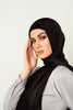 Pure Organic Silk Textured Headscarf - Black - SOFINAS