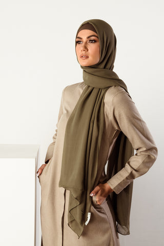 Pure Organic Silk Textured Headscarf - Black