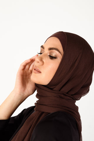 Pure Organic Silk Textured Headscarf - Black