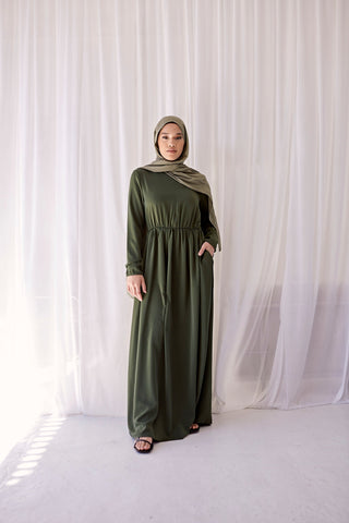 Premium Long Line Abaya in Beige