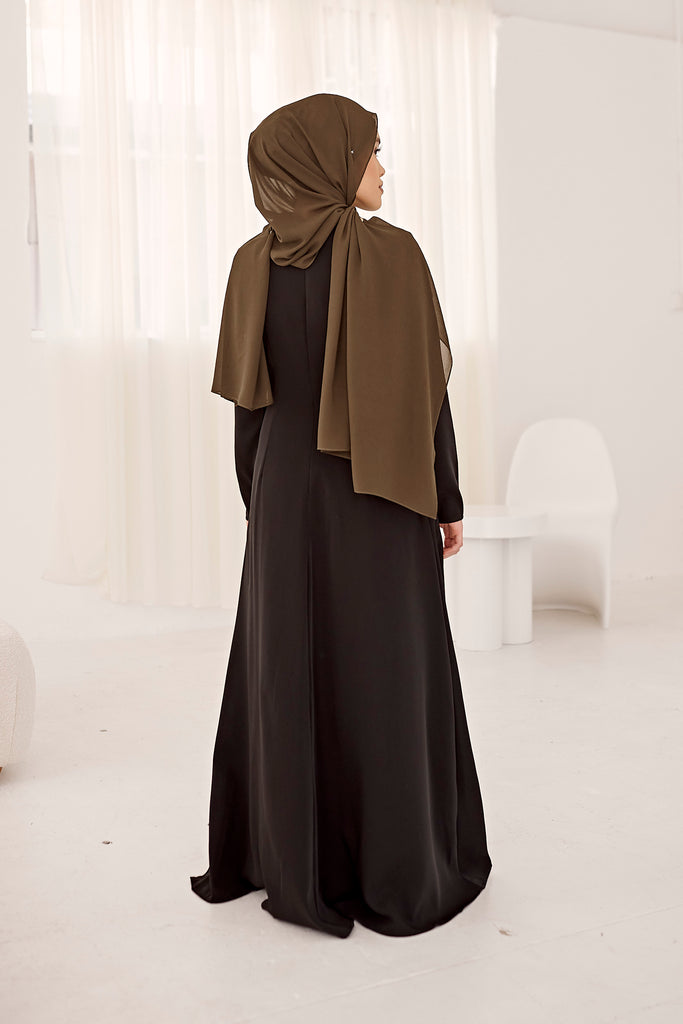 Premium Slim Line Abaya in Obsidian - SOFINAS