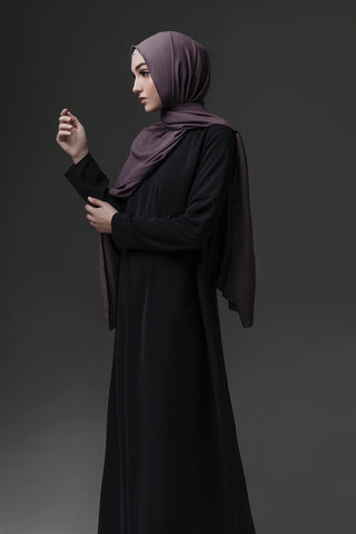 SIGNATURE SILK DRESS - DEEP MAUVE