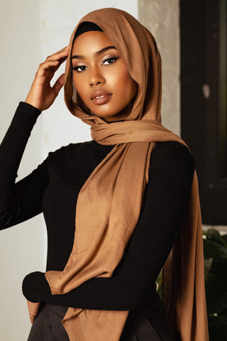 Rustic Brown Premium Demure Modal Headscarf