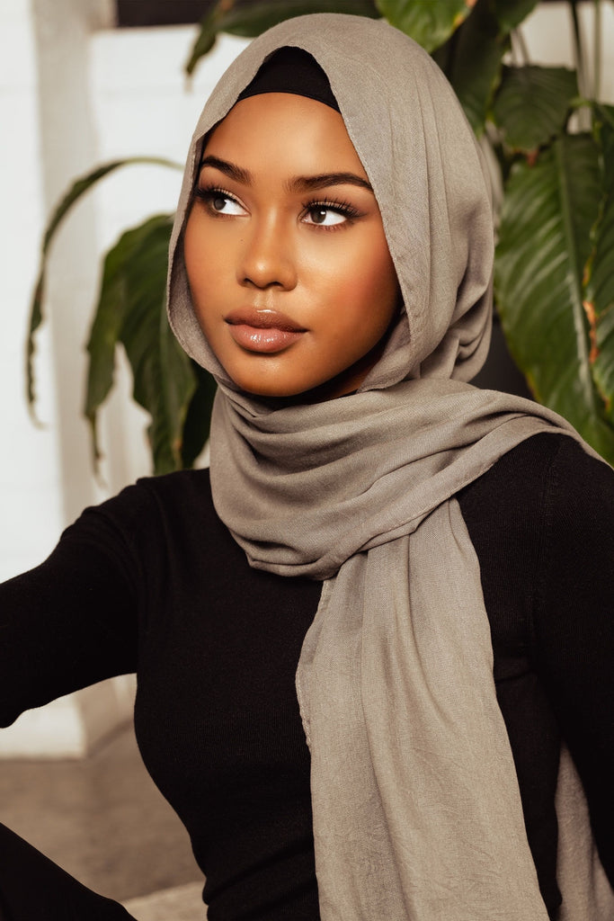 Premium Hijab Under Cap - Suede Brown