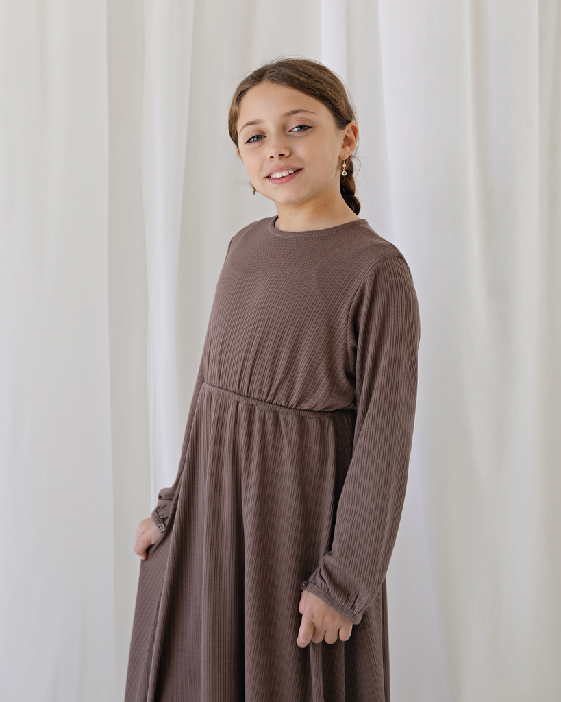 Amara Dress Deep Taupe - SOFINAS