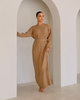 Maxi Ribbed Knit Dress in Caramel - SOFINAS