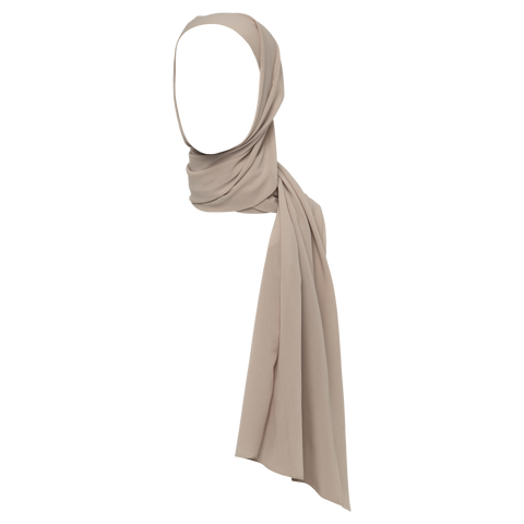 Greige Soft-Touch Crepe Headscarf