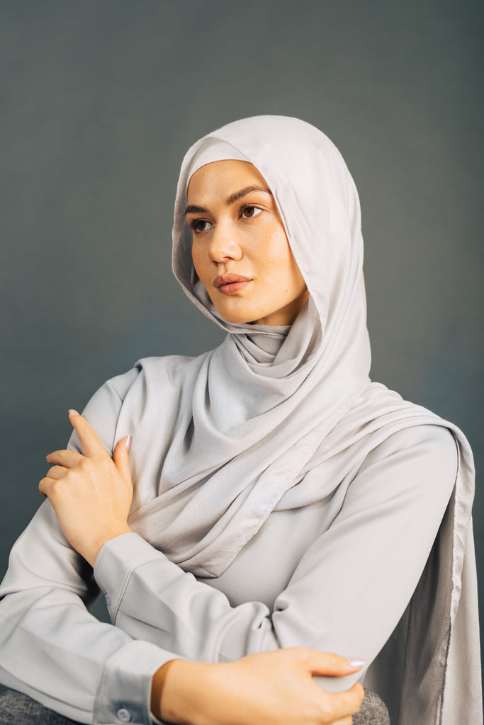 Mirage Grey Demure Headscarf - SOFINAS