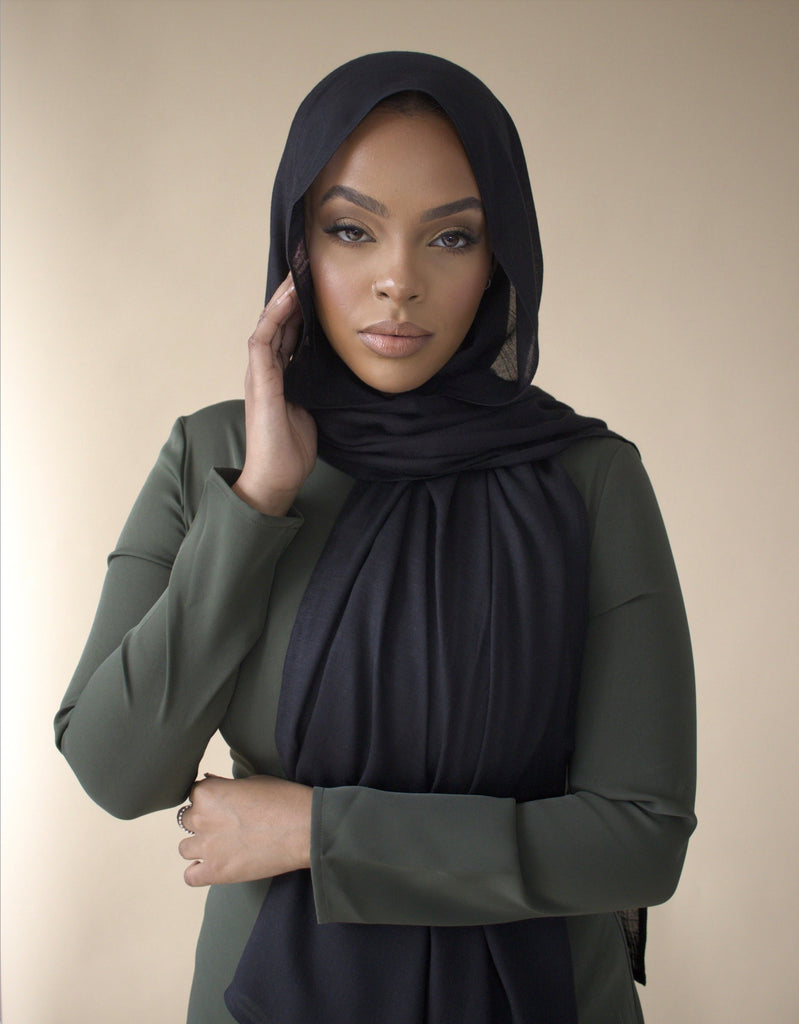 Ebony Modal Slub Scarves - SOFINAS