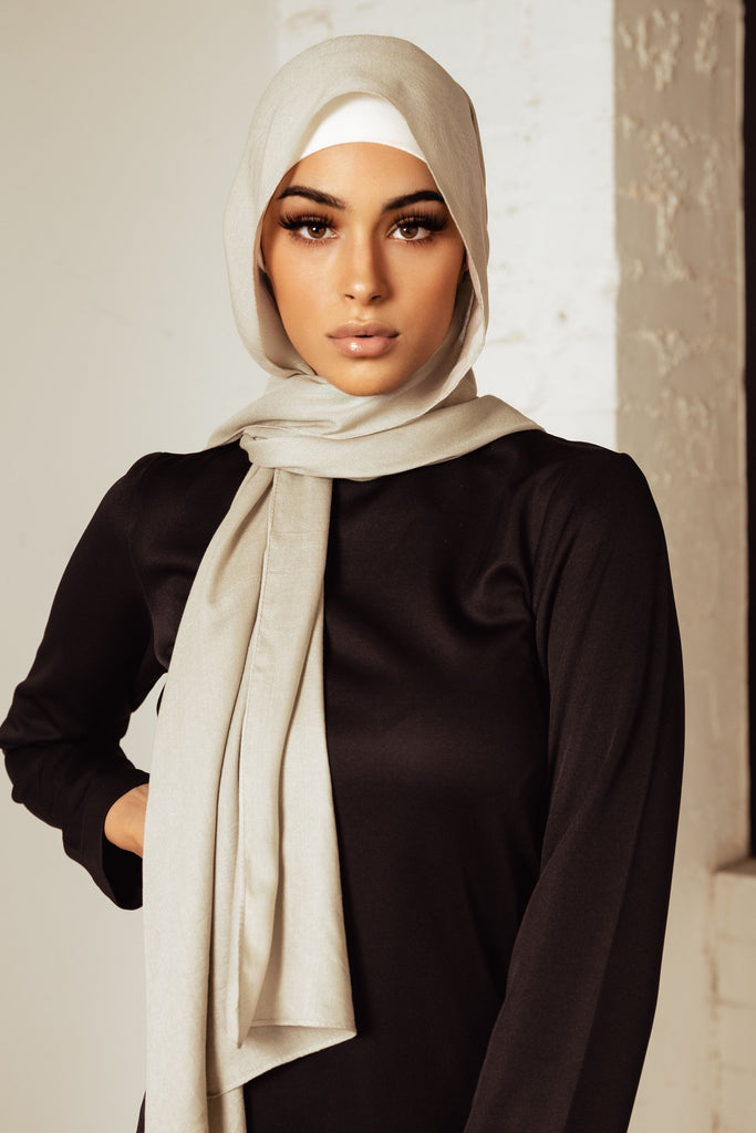French Grey Demure Headscarf - SOFINAS