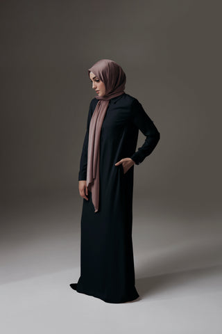 Premium Slim Line Abaya in Obsidian